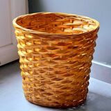 Corbeille à papier ou cache pot en osier