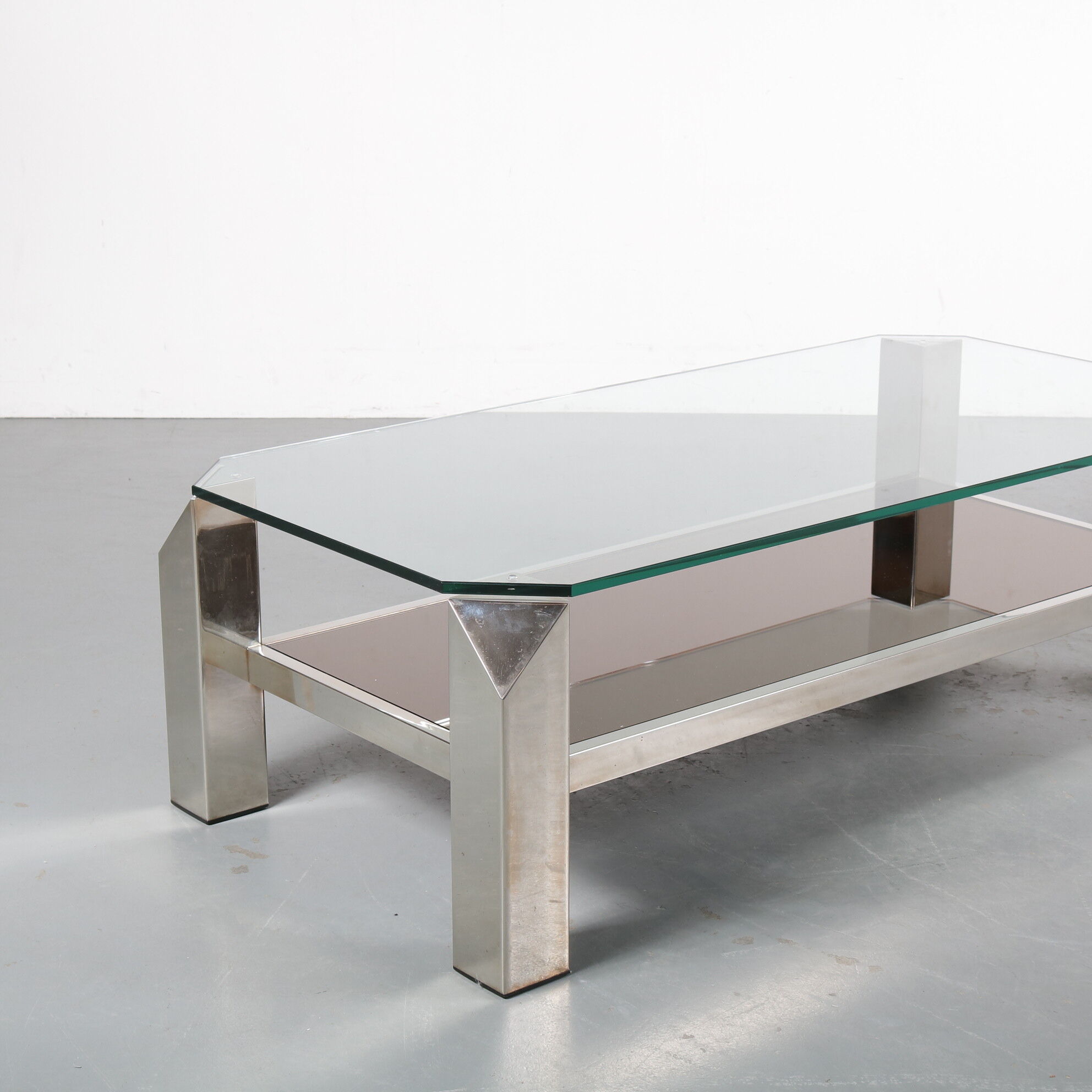 Chrome coffee table by Belgo Chrom, Belgium 1970