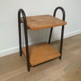 Wood and iron side table