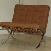 Steel and leather chair in the style of Knoll, 1980s.