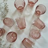 5 verres à eau rosaline