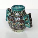 Polychrome ceramic vase in flowing enamel from Nabeul with mihrab decoration.