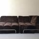 Modular sofa metal and velvet design 1970