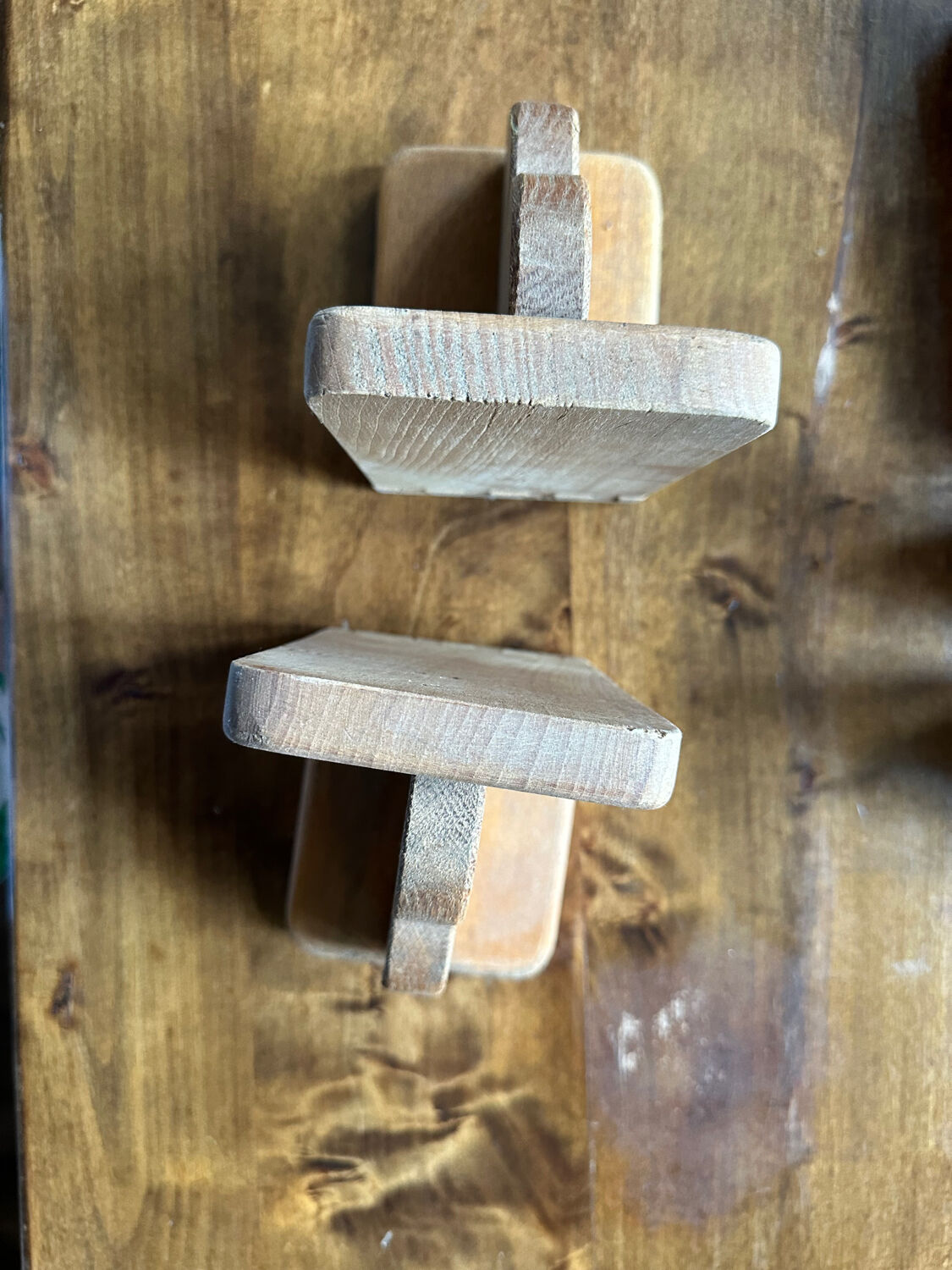 Pair of light wood bookends