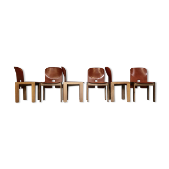 Lot de 6 chaises par Scarpa Afra & Tobia "121" pour Cassina, 1968