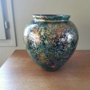 Eglomise Lacquered Glass Vase Line