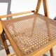 Chaise pliante en hêtre et cannage