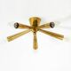 Original small mid-century modern brass Sputnik ceiling lamp with five arms