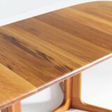 Vintage Glostrup Danish oval extendable dining table solid teak 1960s