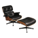 Ensemble de fauteuil et repose-pieds par Charles Eames, années 1960.