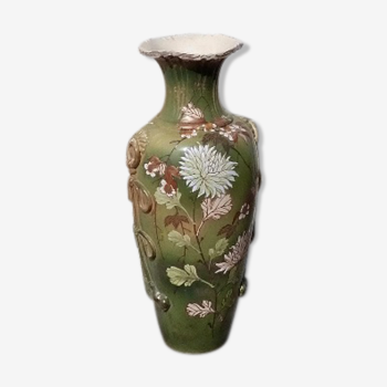 Vase Satsuma 1900 Japon Mejii période Chrysanthemes potterie émaillée