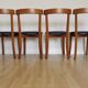 Set of 4 Calligaris Dining Chairs: Mid-Century Italian Design, Blue Fabric