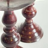 BOUGEOIRS Vintage Patinated Metal Candle Holders