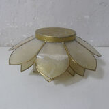 Lotus mother-of-pearl and brass photophore