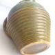 Blue enamelled sandstone pitcher and ochre streaks