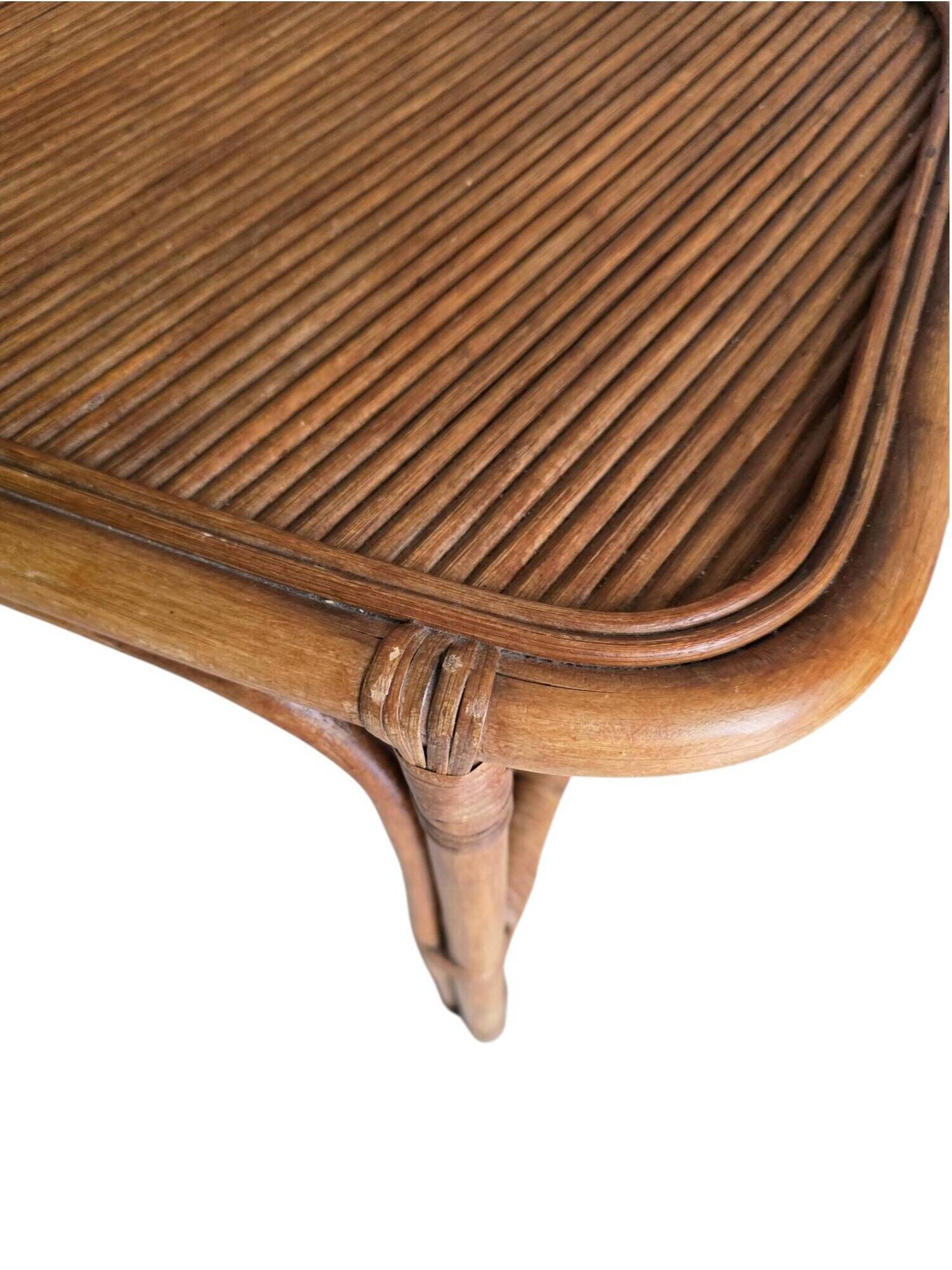 Vintage coffee table in rattan and cane – 1960s/70s