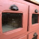 Former craft furniture with seed grocery drawers early 20th patinated