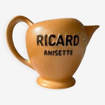 Old Ricard Anisette advertising pitcher in sandstone