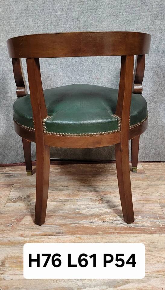 Fauteuil de bureau époque Empire en acajou et bronzes dorés vers 1820