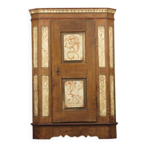 Painted folk art bridal wardrobe 1806