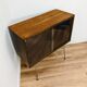 Buffet vintage en bois meuble vinyle vitrine
