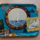 Vintage tray 60's S fiberglass, regatta Saint Tropez, Sainte Maxime