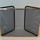Three-Panel Folding Fire Screen in Polished Brass and Steel Mesh