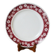 Large round dish saint amand outlines burgundy flowers 1950