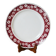 Large round dish saint amand outlines burgundy flowers 1950