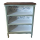 Grey-green bib, dark wood and Toile de Jouy.