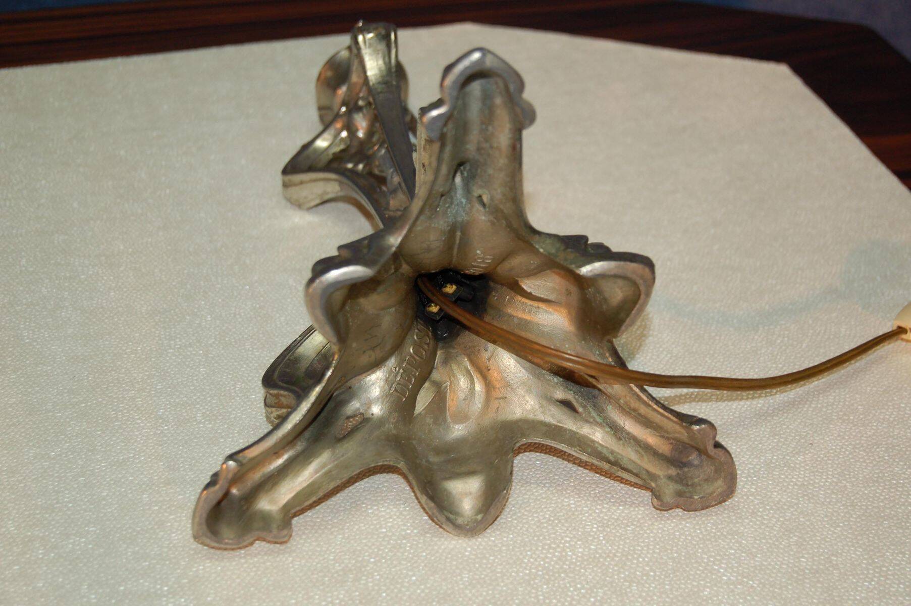 Art Nouveau period lamp with thistles