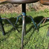6 adjustable industrial workshop stools, 50s/60s