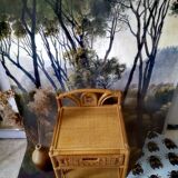 Rattan bedside table