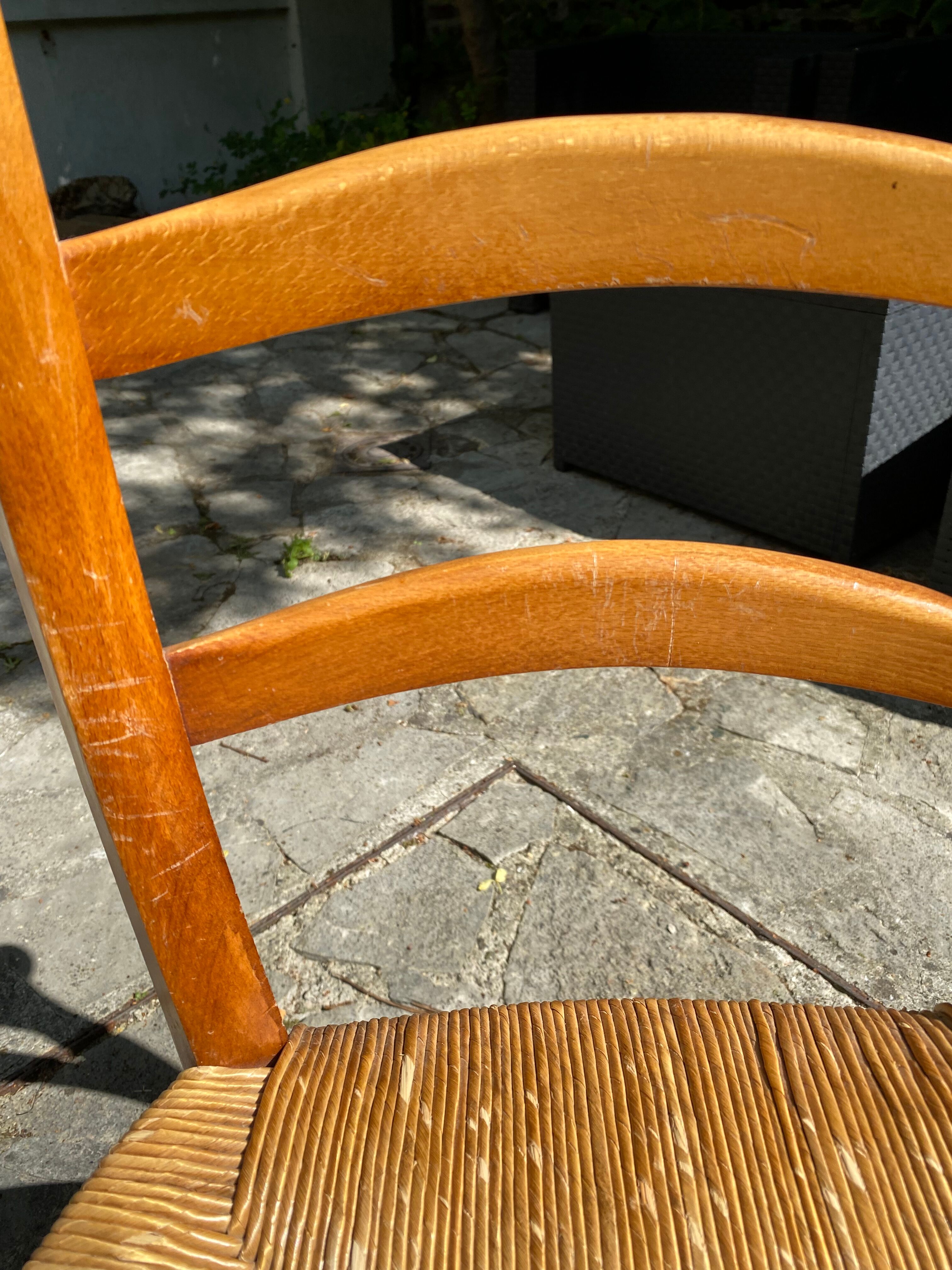 Set de 6 chaises en paille