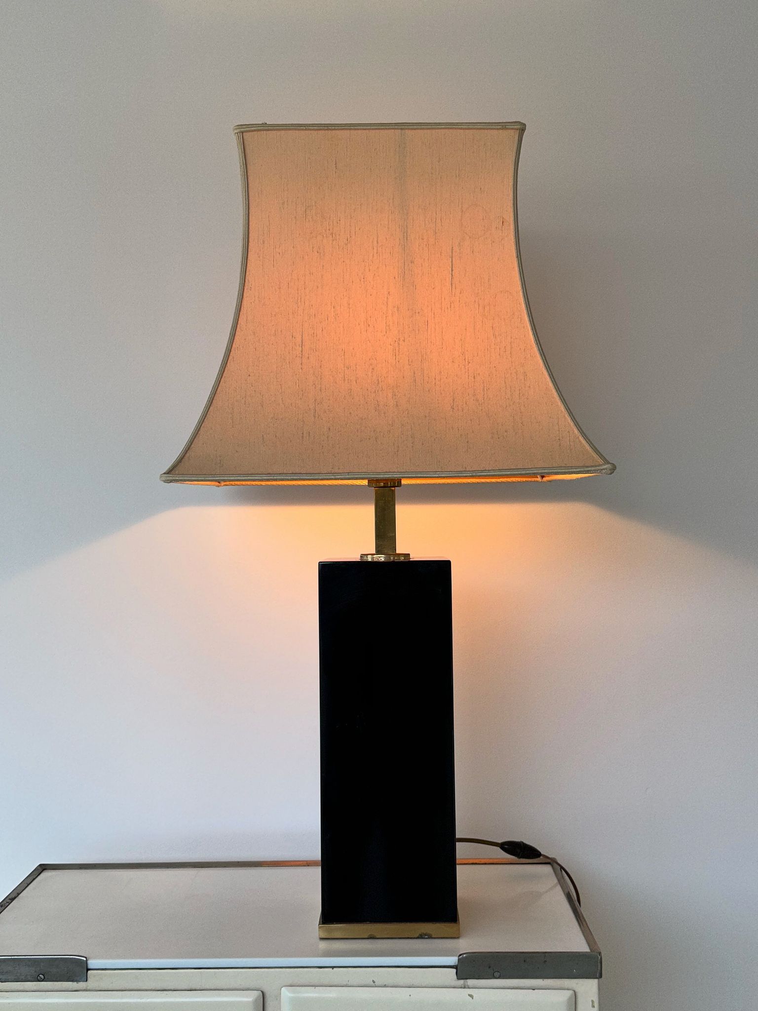 Large designer lamp to table of the 70s