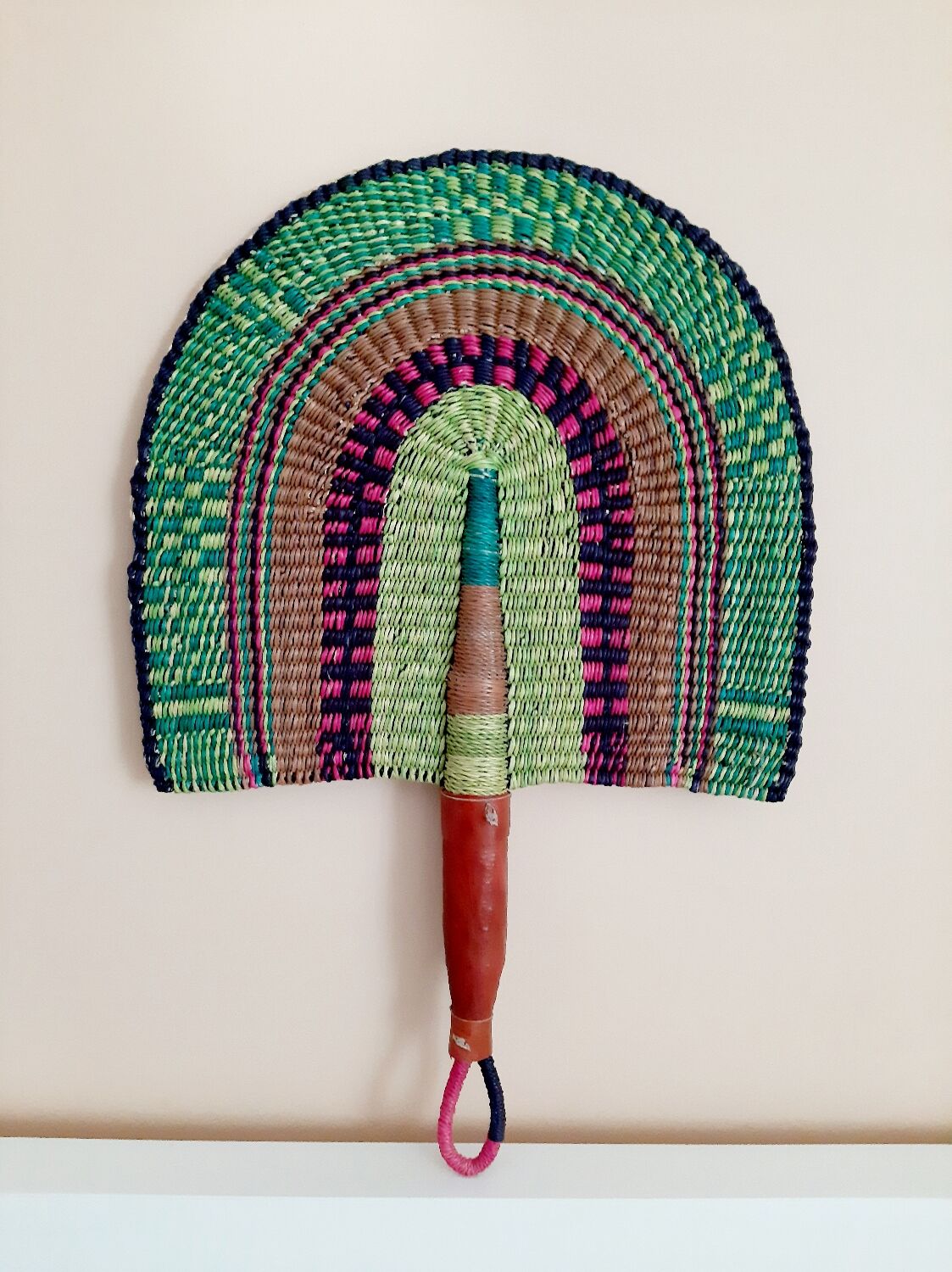 Multicolored African Bolga fan