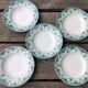 5 Hollow plates Sarreguemines wavy edge blue white flowers