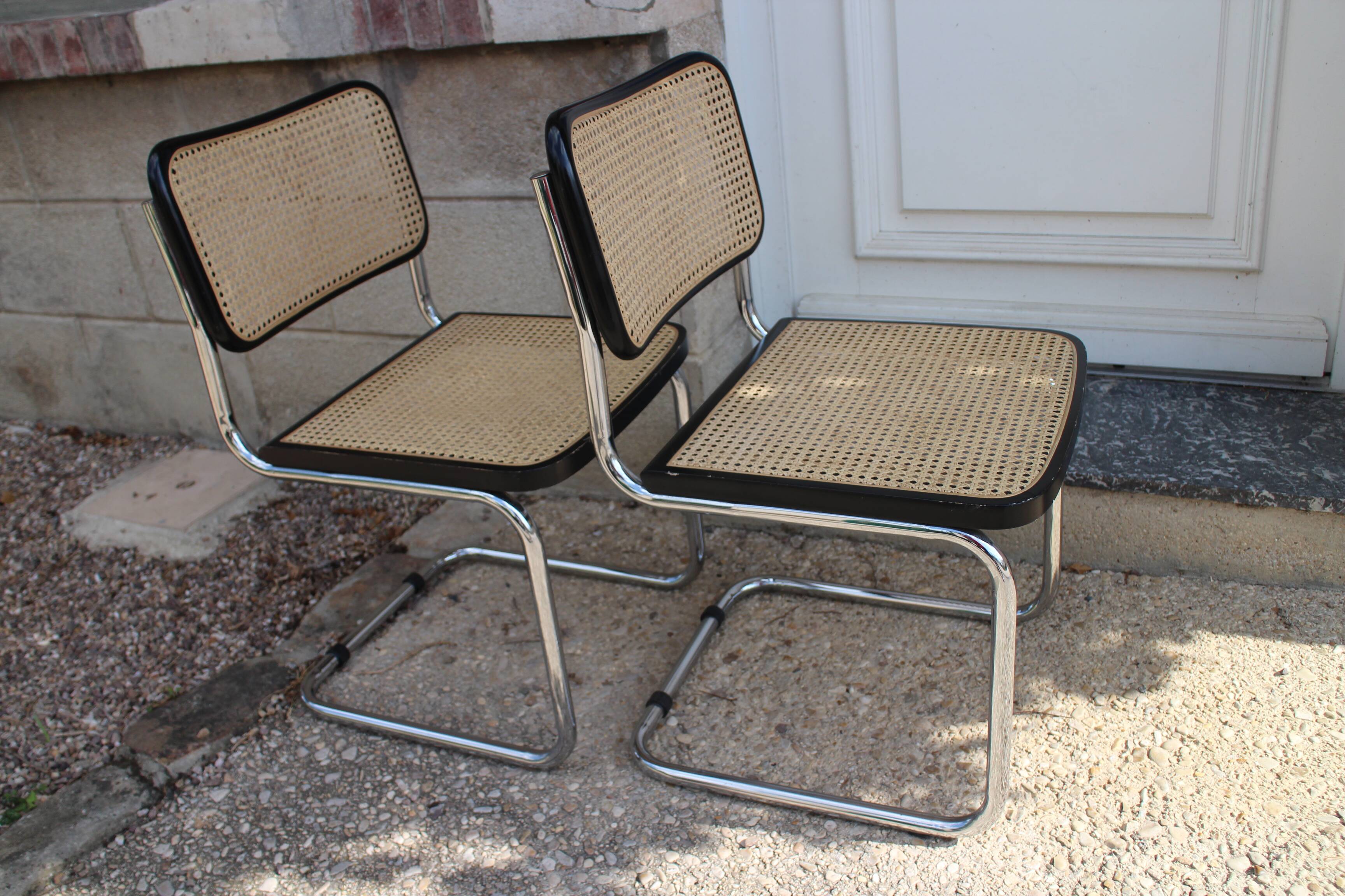 paire de chaises cesca marcel breuer made in italy
