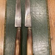 Box of 12 horn-handled knives
