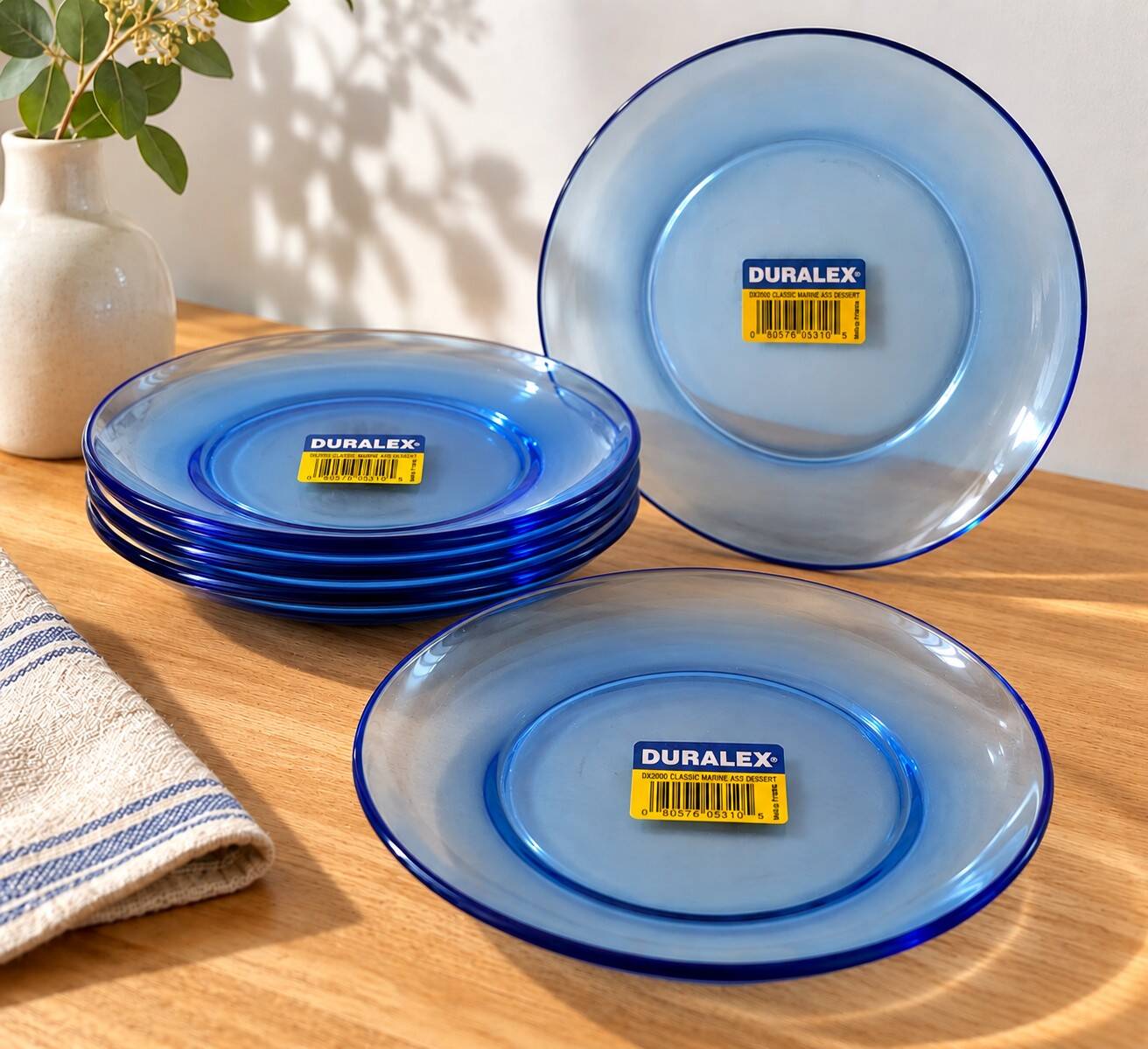 6 Duralex dessert plates – new with tags