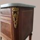 Table d’appoint Louis XVI marqueterie - Marbre et décors bronze doré