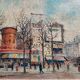 Oil, painting, Saudemont, Moulin Rouge, Paris