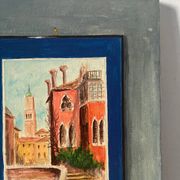 Still life with wine and painting, signed