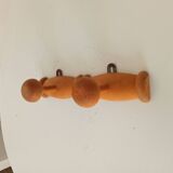 Small vintage wall-mounted coat rack with chinoiserie design