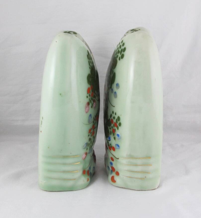 Paire de vases muraux céladon asiatiques, fin 19è siècle