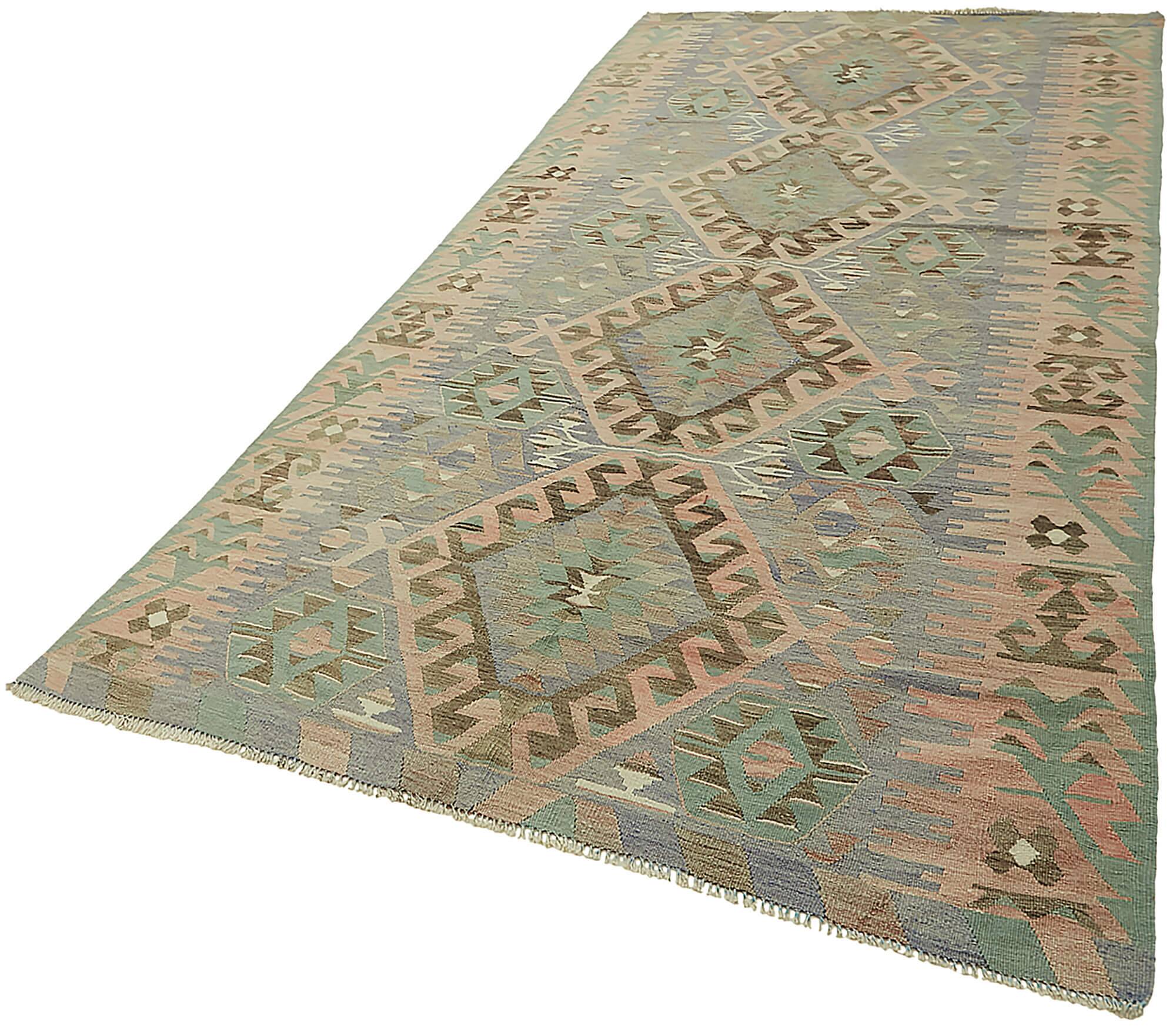 Turkish Handmade Vintage Anatolian Kilim 158 cm x 306 cm