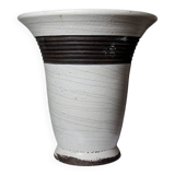 Large modern Raku beige and brown Keramos Sèvres lamp - Jean Besnard 1889-