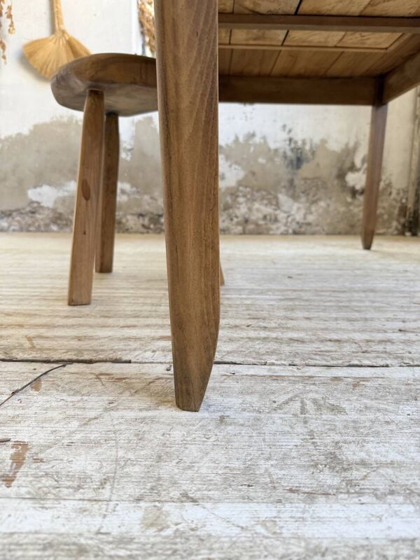 Table de ferme hêtre et pin pieds fuseaux 170 cm