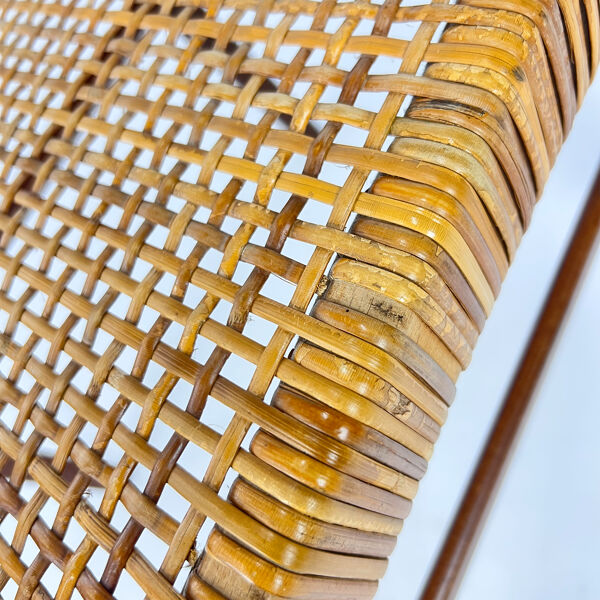 Chaise danoise en teck et corde, années 1960