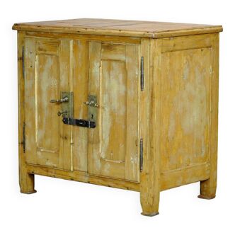 Rustic european pine ice cabinet, circa 1910